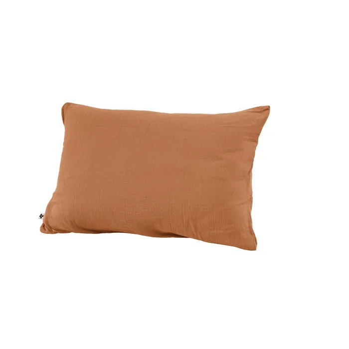 Taie d'Oreiller 50 x 70 cm Double Gaze de Coton Gaïa Abricot