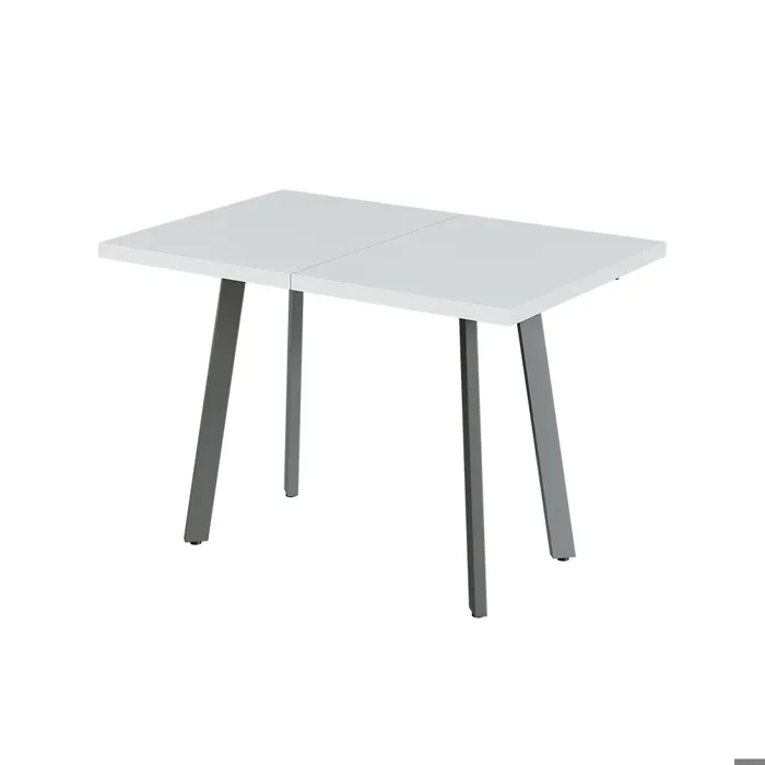 Vicco Table de salle à manger Blanc/Gris 120-160 x 80 cm avec plateau extensible