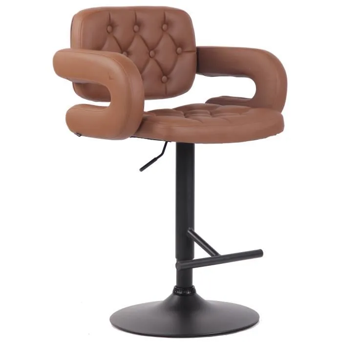 Tabouret De Bar Dublin Noir Cognac