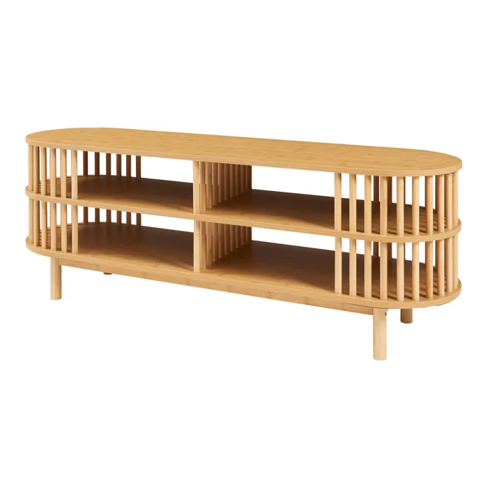 Meuble TV Jarvenpaa bambou 140 x 40 x 50 cm naturel en.casa