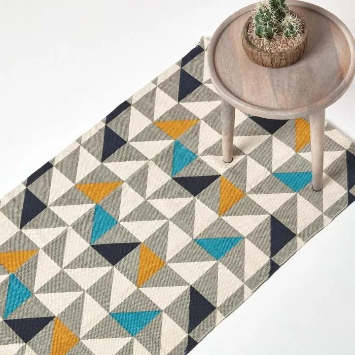 Tapis En Coton À Imprimé Géométrique Copenhagen 66x200cm - Homescapes