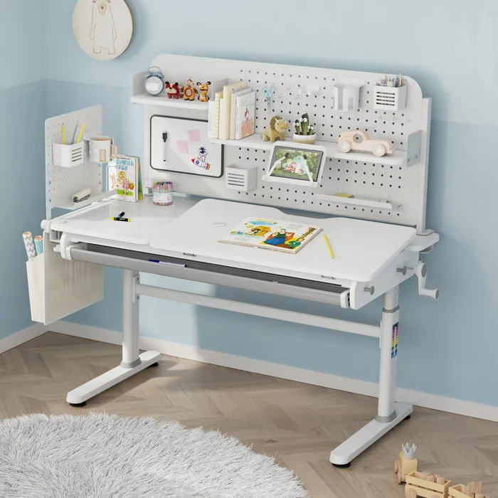 Organiseur de bureau Sauda acier 114 x 68 cm blanc en.casa