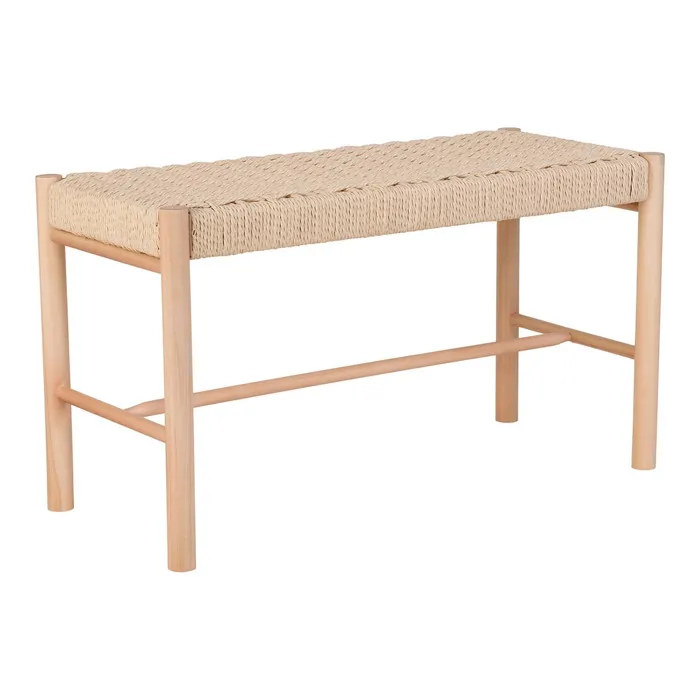 MINDY - Banc en Hêtre Massif et Tissage