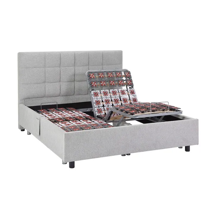 Sommier électrique de relaxation déco 2x48 plots - 2 x 70 x 190 cm - Tissu - Gris - PITUS de YSMÉE
