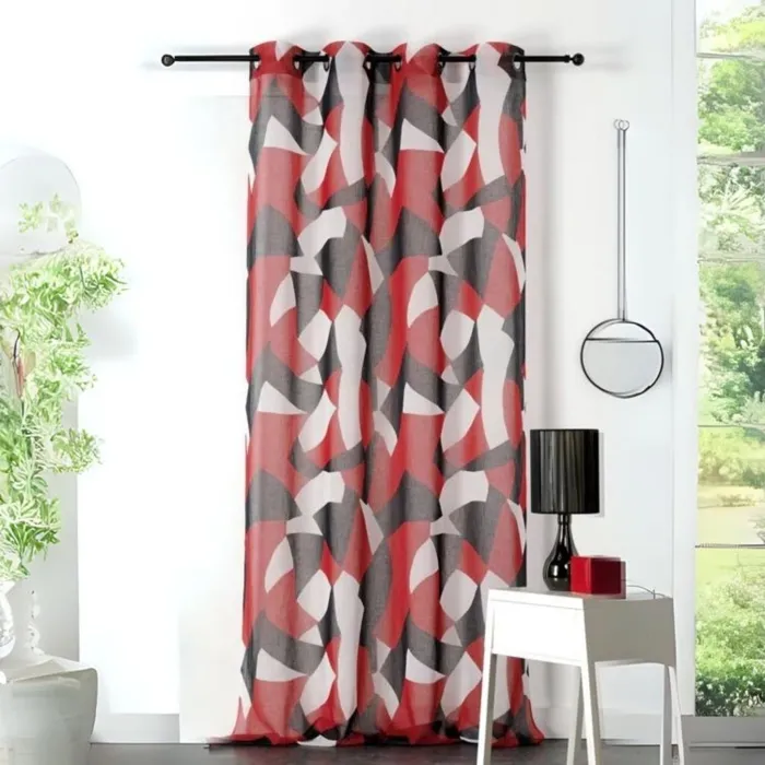 Voilage Tamisant Linder Camo 150 X 240 Cm Rouge 100% Polyester