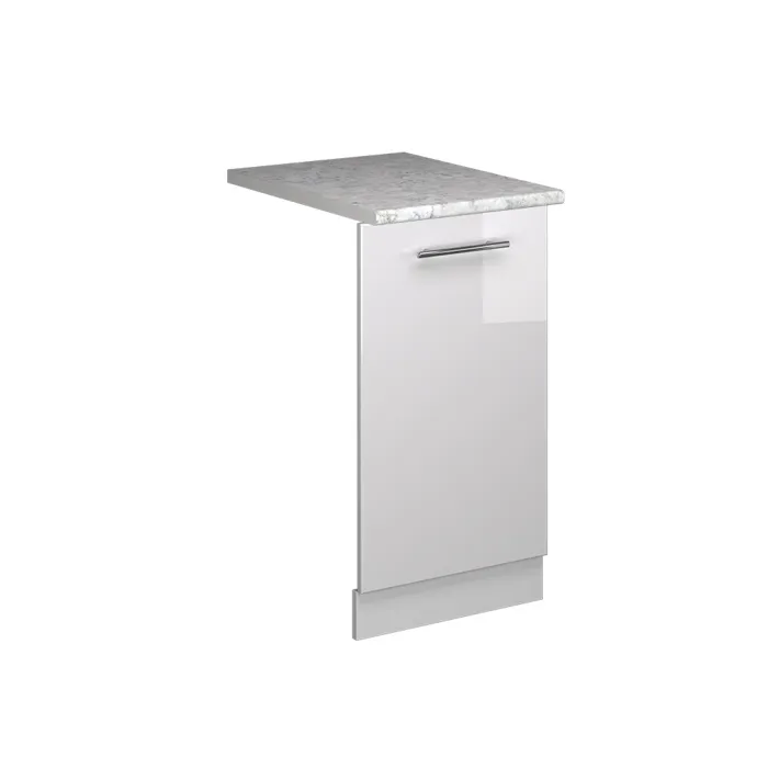 Vicco Façade de lave-vaisselle Blanc Haute brillance 45cm, PT Marbre