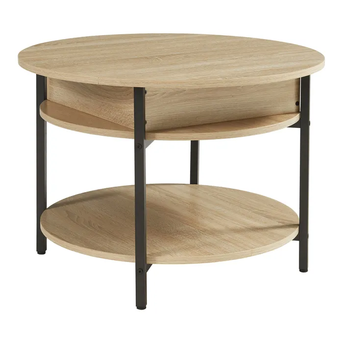 Table basse Kandas avec surface relevable effet chêne en.casa