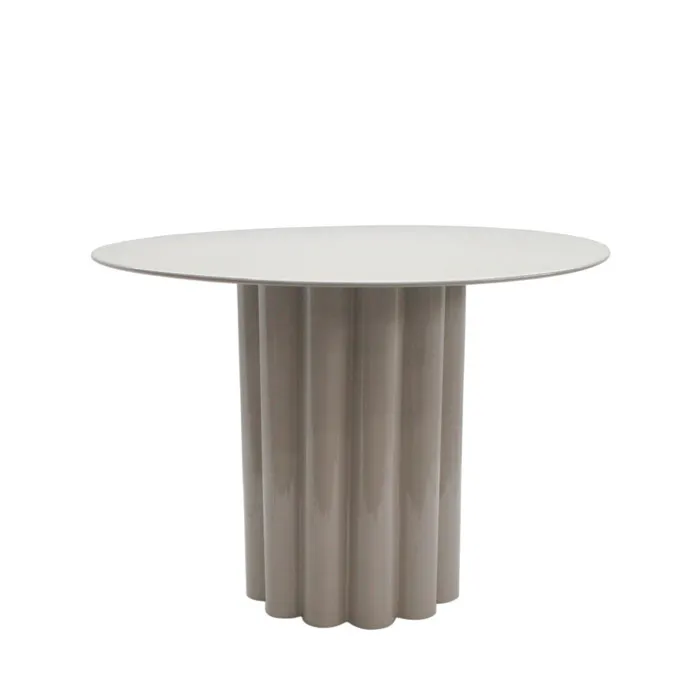 Leon - Table basse ronde en aluminium diam.64cm - Beige