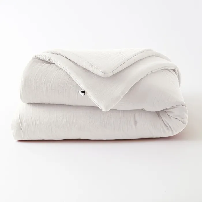 Édredon 180 x 240 cm Double Gaze de Coton 125 gr/m² Uni Gaïa Blanc