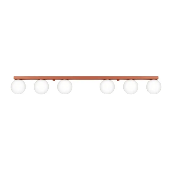 Sollux Yoli Barre De Spots De Plafond Rouge Ocre 6x G9