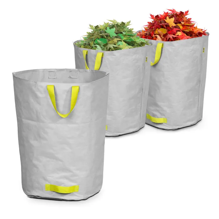 Lot de 3 sacs à déchets de jardin 160l polyester gris Oviala