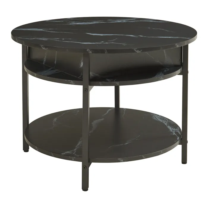 Table basse Kandas avec surface relevable effet marbre noir en.casa