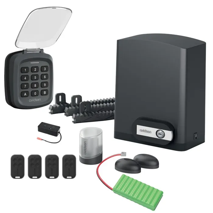 Motorisation connectée Avidsen Orea Connect avec batterie de secours et digicode pour portail coulissant de 4 m