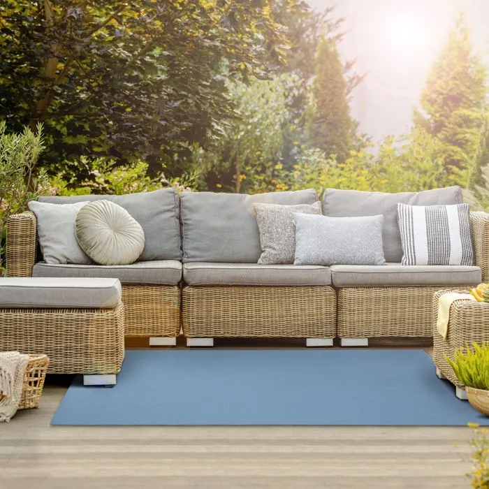 Tapis extérieur terrasse & balcon, résistant aux intempéries, antidérapant, design moderne, Fanon 180 x 450 cm