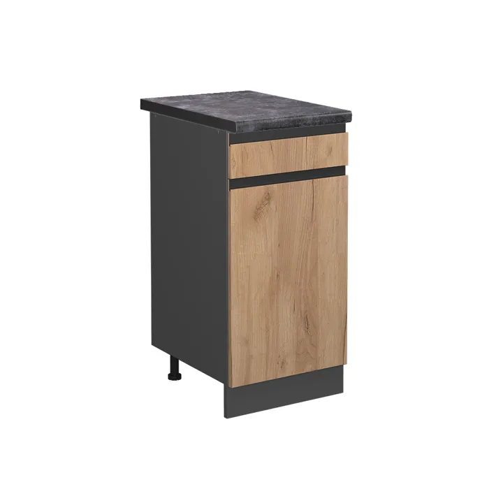Vicco Meuble cuisine Chêne doré/Anthracite 40cm plan de travail Anthracite