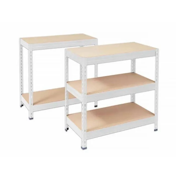 Étagère pour charge lourde 5 Étages Blanc 220 x 90 x 45 cm, Charge Max 875 kg
