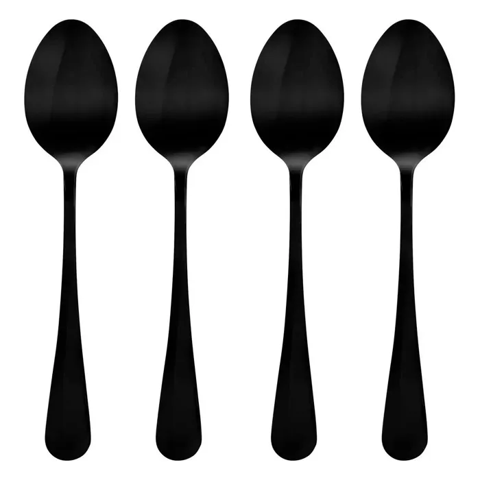 Lot De 4 Cuillères À Soupe Shadow Inox Noir - Sg Secret De Gourmet