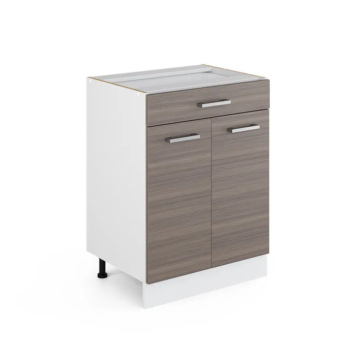 Vicco Meuble cuisine Gris noble 60cm avec tiroir, sans PT