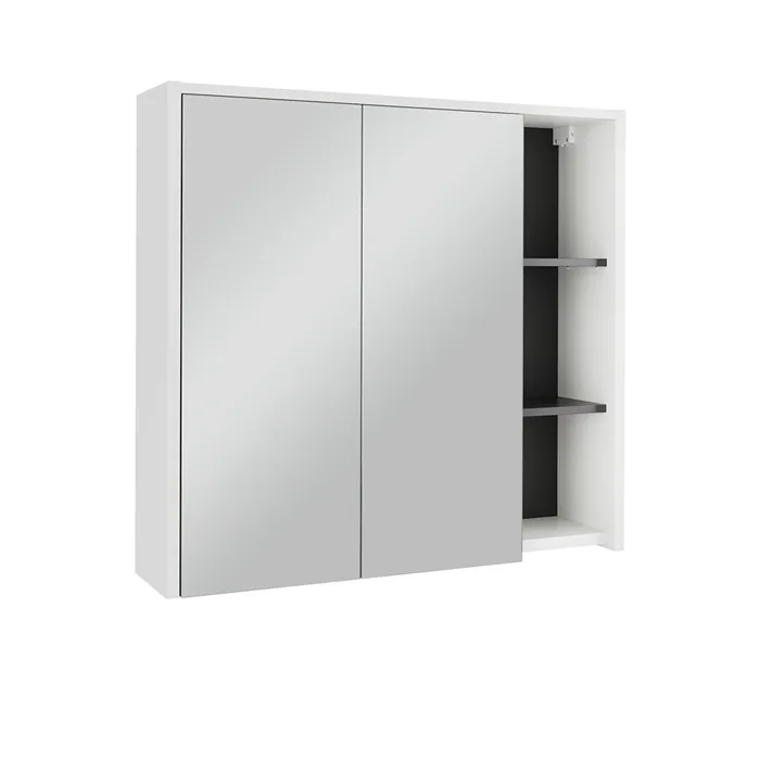 Vicco Armoire de toilette blanc/gris 80x75cm avec des étagères ouvertes