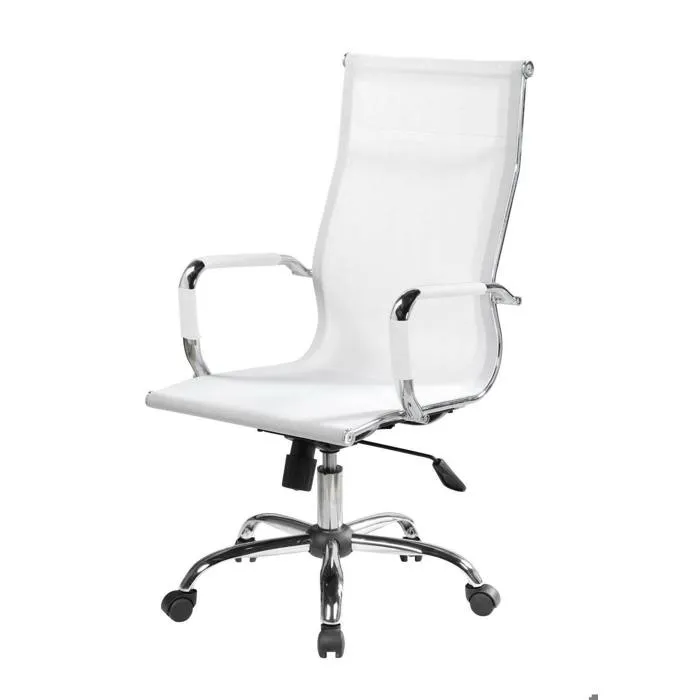 Chaise De Bureau,blanc,63x54h116 Cm