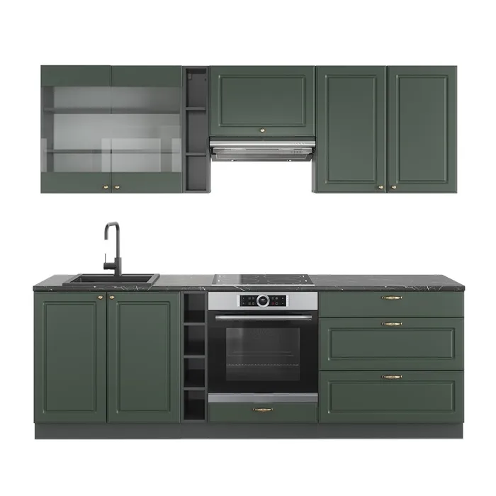 Vicco Cuisine Vert et or campagne/anthracite 235cm sans PT