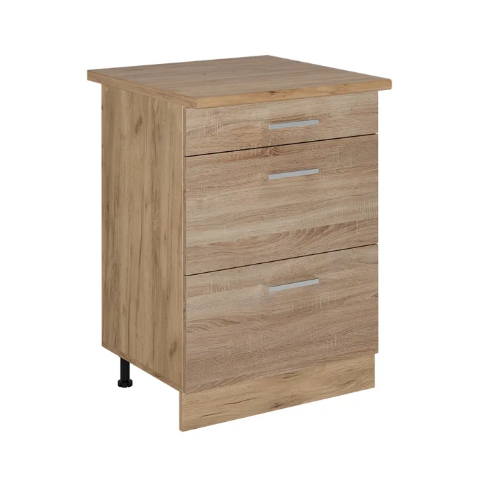 Vicco Meuble cuisine Sonoma 60cm avec tiroirs, PT Chêne