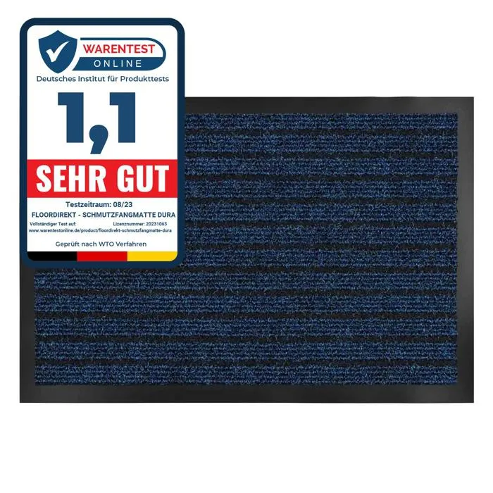 Tapis de Porte Paillasson d'entrée Dura Bleu 50 x 80 cm