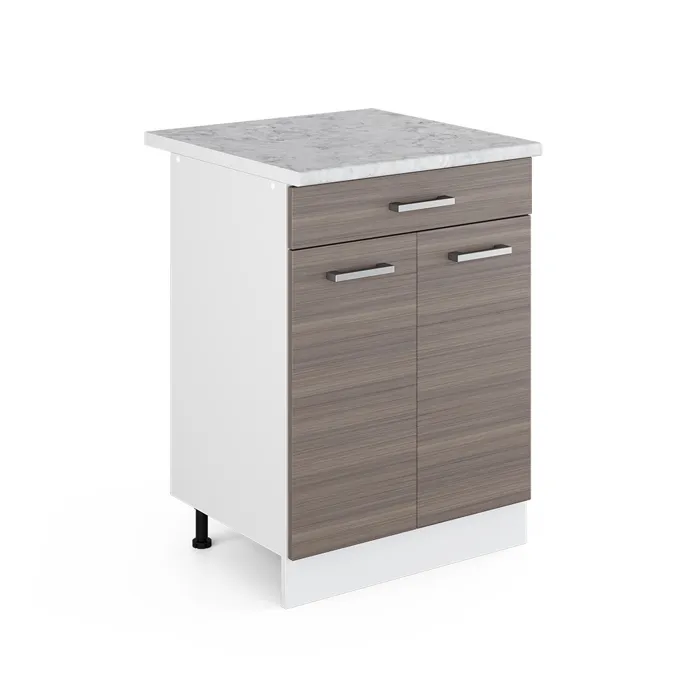 Vicco Meuble cuisine Gris noble 60cm avec tiroir, PT Marbre