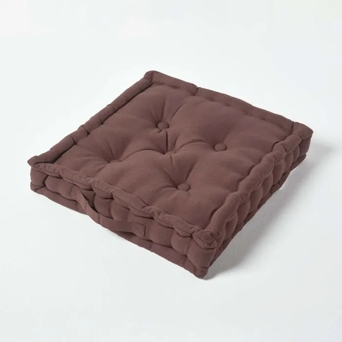 Coussin De Sol Chocolat Uni 40x40cm - Homescapes