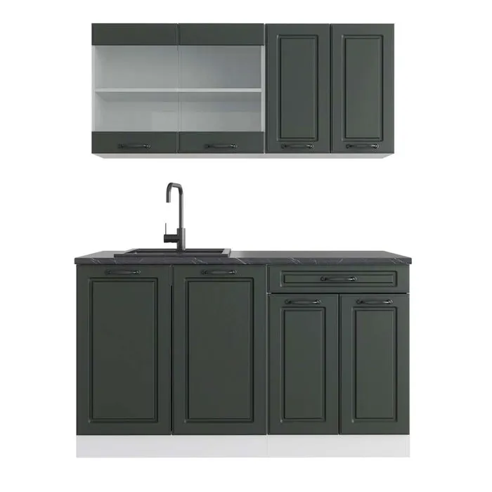 Vicco Cuisine Anthracite maison de campagne/blanc 140cm, PT Anthracite