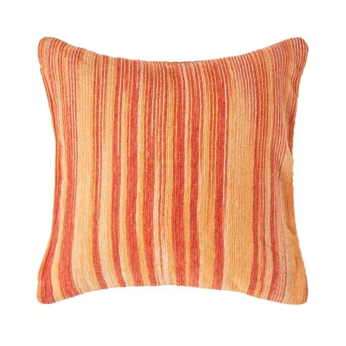 Housse De Coussin En Tissu Chenille Orange Clair, 60x60cm - Homescapes