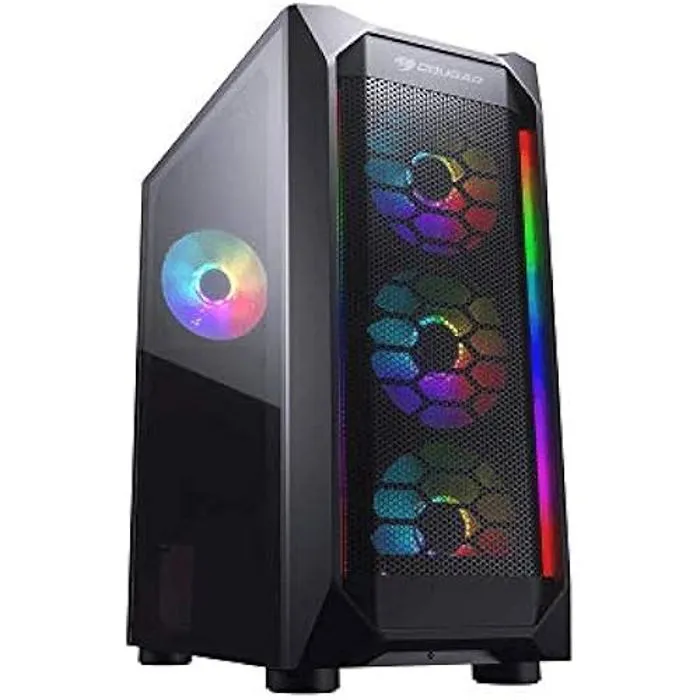 COUGAR CGR-5VM6B-MESH-G-RGB unité centrale Midi Tower Noir, Transparent - Neuf