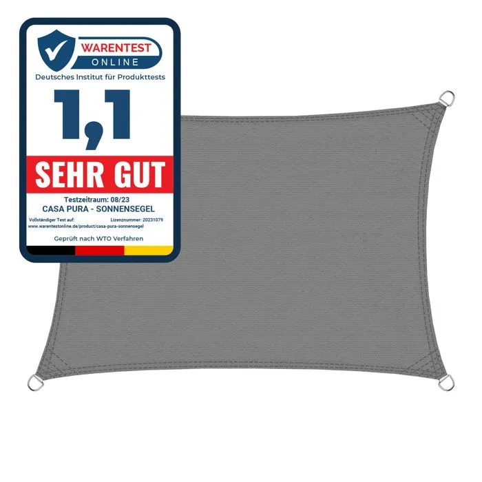 Voile D'ombrage, Hydrofuge, Gris, 3 X 3 M - Floordirekt