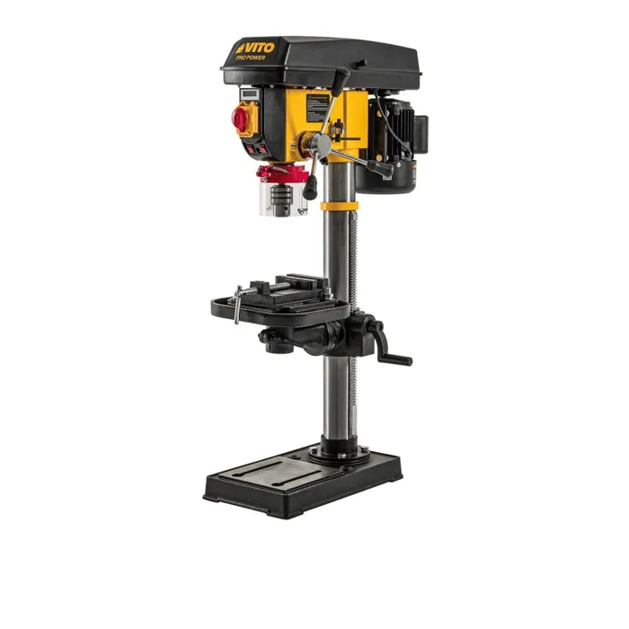 Perceuse À Colonne 750w 16mm - Variateur 550-2500 Tr/min Écran Digital Table Inclinable Butée De Profondeur Vito