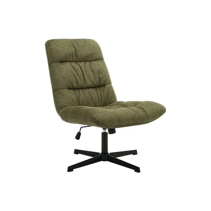 Fauteuil pivotant en tissu chiné vert SELENDO