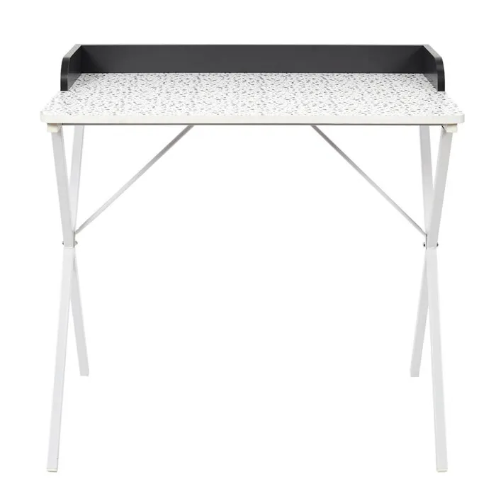 Pinto - Bureau Blanc Motifs Eclats Rebord Noir