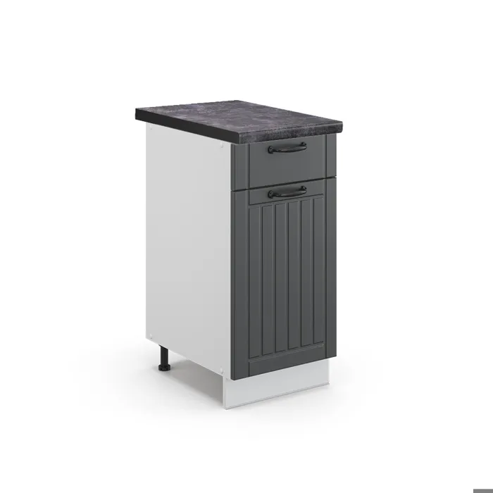 Vicco Meuble cuisine Gris foncé/Blanc 40cm plan de travail Anthracite