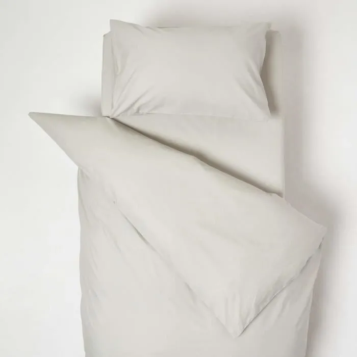 Parure De Lit Bébé 120x150cm Coton Égyptien 200tc Gris Homescapes
