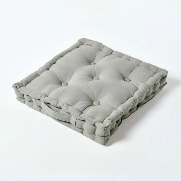Coussin De Sol Gris Uni 40x40cm - Homescapes