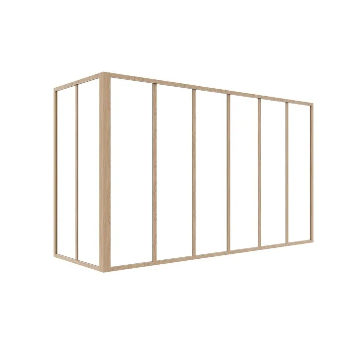 Verrière d'angle d'atelier en aluminium thermolaqué naturel clair 180 x 60 x 105 cm (L x l x H) - BAYVIEW