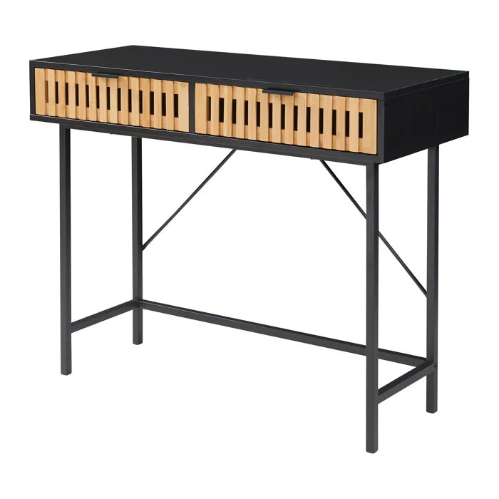 Table console Luniehti 100 x 40 x 75 cm noir naturel en.casa