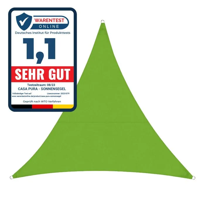 Voile D'ombrage, Hydrofuge, Vert Clair, 3 X 3 X 3 M - Floordirekt