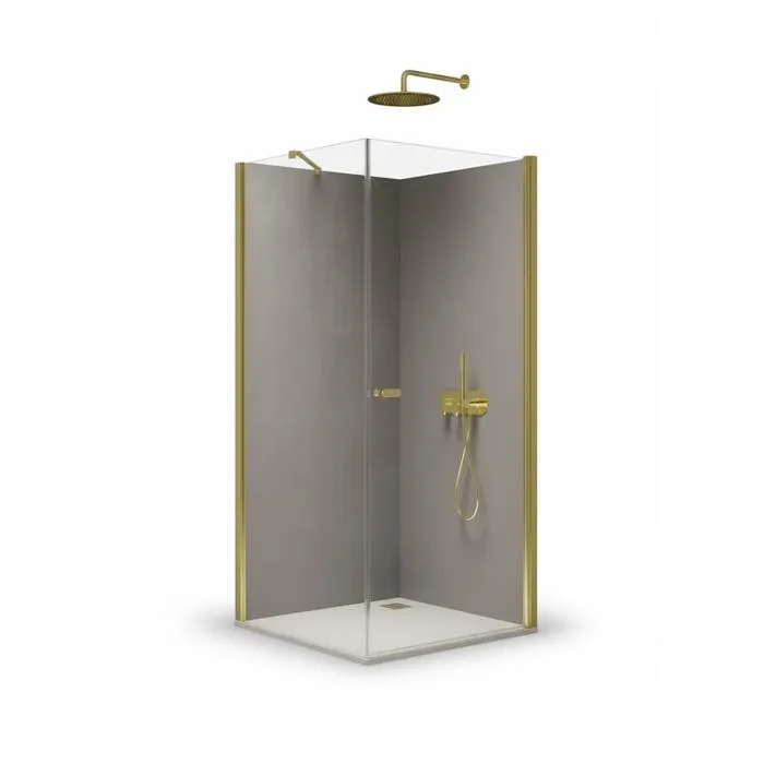Cabine de douche pivotante 80x90 cm doré CUBA GOLD