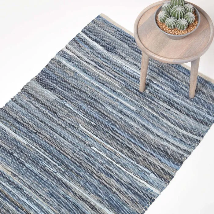 Tapis Denim Bleu En Jeans Recyclés 90x150cm - Homescapes