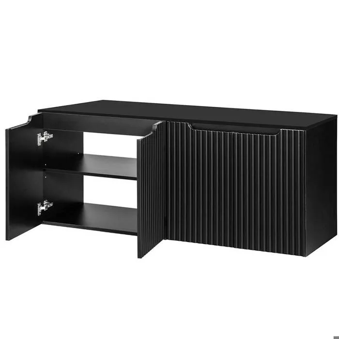 Meuble sous-lavabo NEWPORT avec 4 portes 160 x 60 x 40 cm noir en.casa