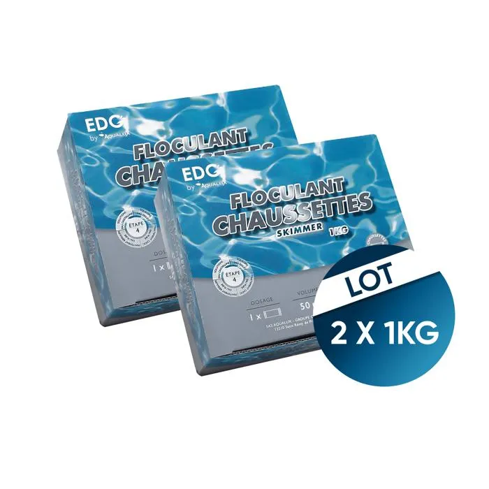 Chaussettes Floculantes Piscine - Les 2 Boites - 16 Cartouches 125 G 2 Kg - Sous Sachet Perméable Intissé