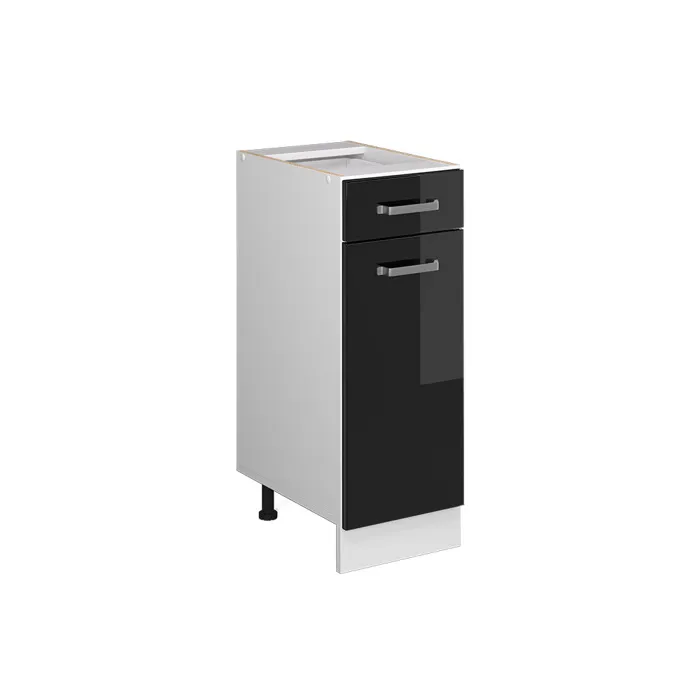 Vicco Meuble cuisine Noir Haute brillance 30cm sans PT