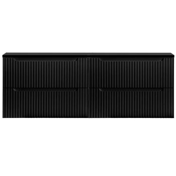 Meuble double vasque Newport 161 x 60 x 40 cm noir en.casa