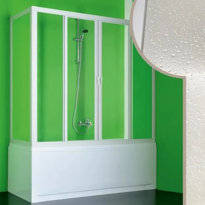Cabine douche Pare-Baignoire 70x170 CM en acrylique mod. Plutone 2 avec ouverture centrale