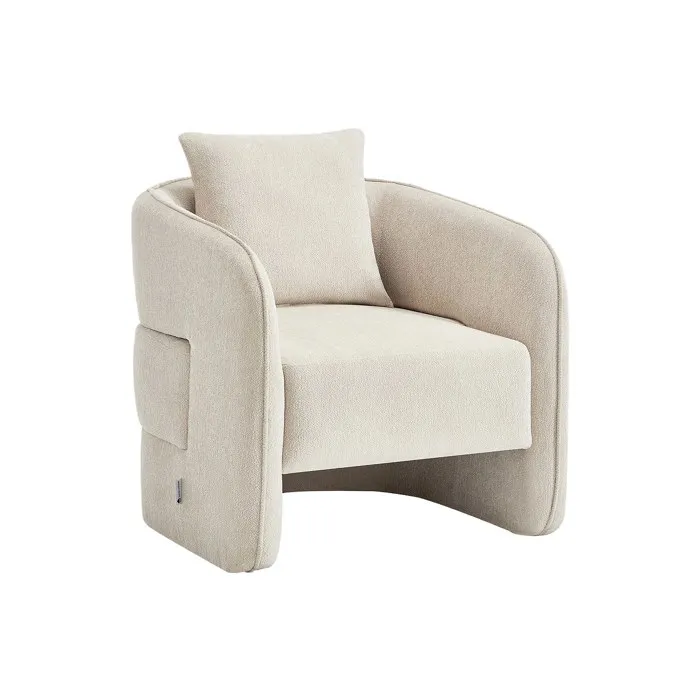 Fauteuil en tissu chiné beige LANITO